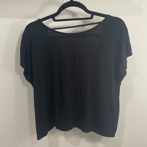 Black Crop Top with Open Back